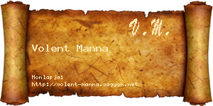 Volent Manna névjegykártya